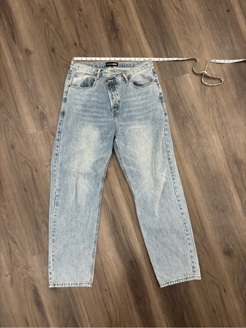 Fashion Nova Lightwash Crossover denim